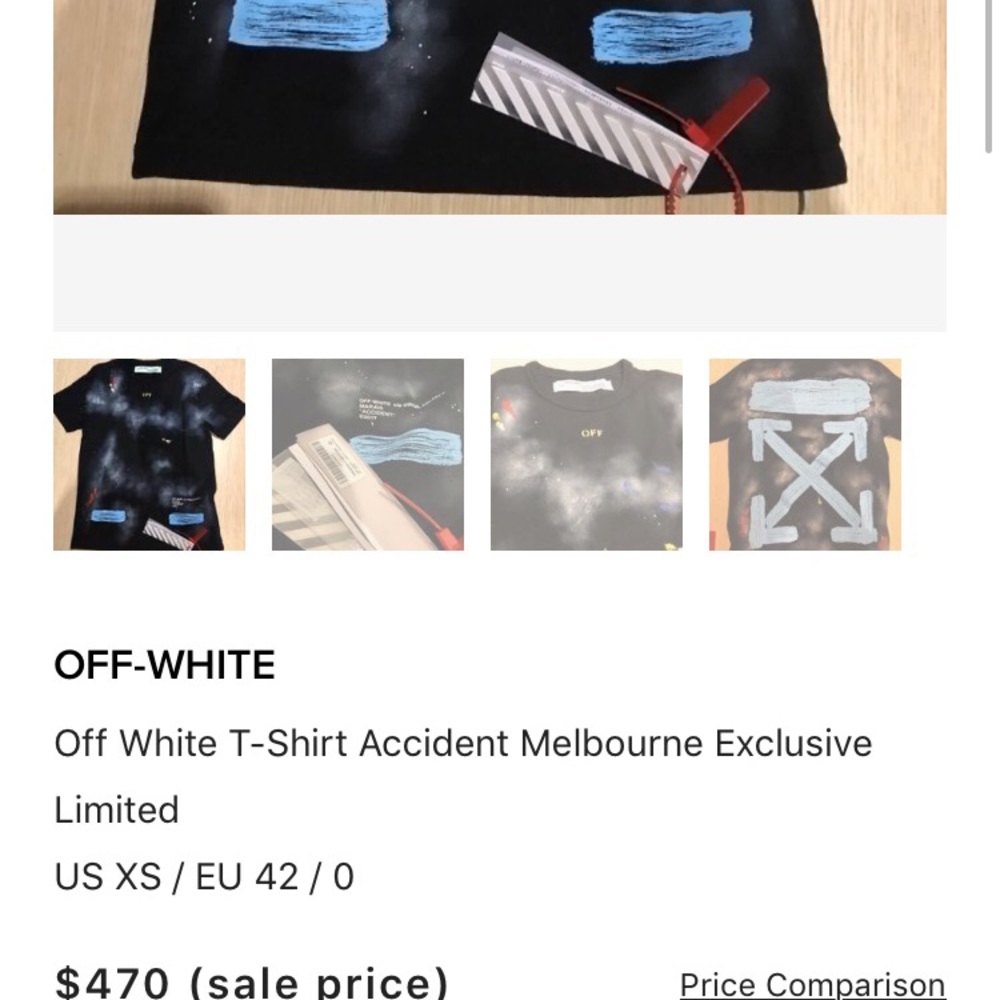 Off White T shirt Accident Melbourne Exclusive